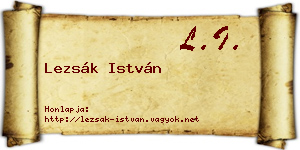 Lezsák István névjegykártya