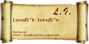 Lezsák István névjegykártya